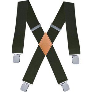 Heavy Duty Mens Suspenders.X-Shaped 2” Wide Strong Clips Suspenders For Men